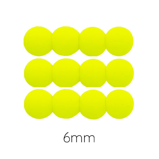 Kaufen Sie Perlen in der Schweiz Tschechische runde Perlen fluo Neon yellow Gelb 6mm (50)