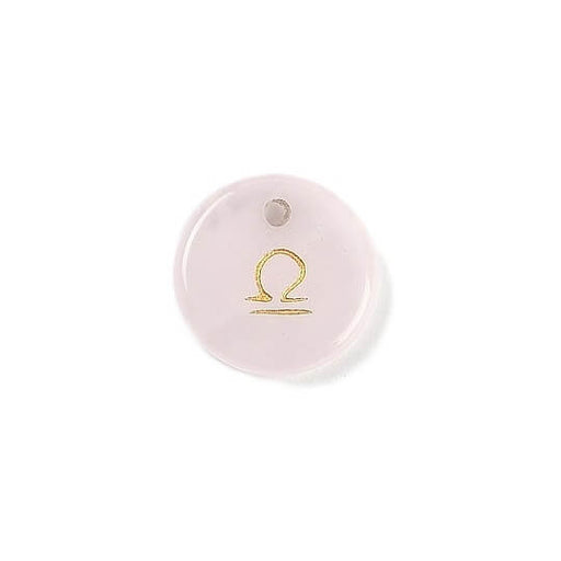 Kaufen Sie Perlen in der Schweiz Anhänger Rosenquarz 12 mm Sternzeichen Waage Loch: 1 mm (1)