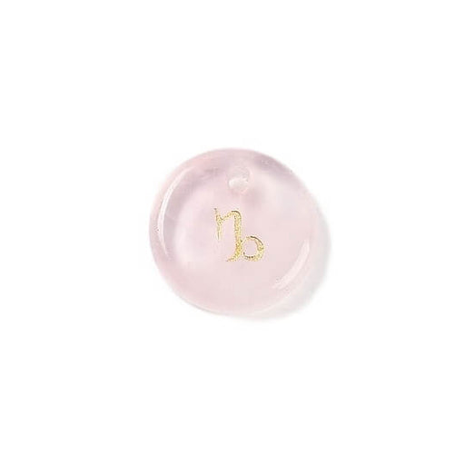 Kaufen Sie Perlen in der Schweiz Anhänger Rosenquarz 12 mm Sternzeichen Steinbock Loch: 1 mm (1)