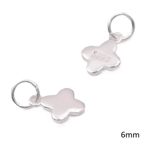 Pendentif trèfle en argent 925 6mm - Trou: 2mm (1)