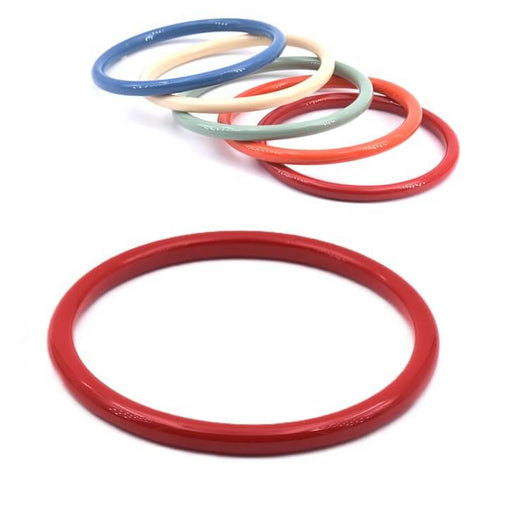 Bracelet jonc en résine rouge 6mm - 68cm diamètre intérieur (1)
