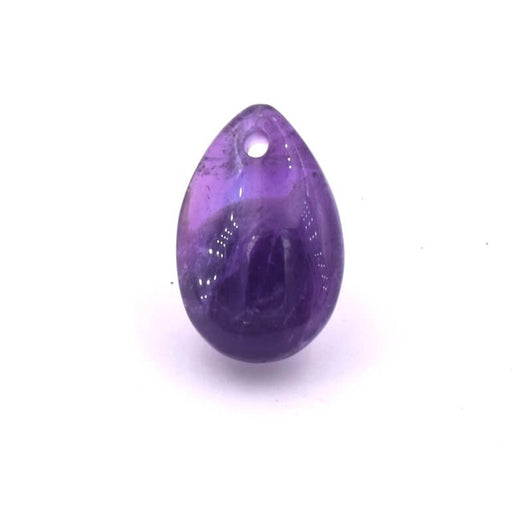 Kaufen Sie Perlen in der Schweiz Tropfenanhänger Amethyst - 17x13x3-5mm - Loch: 1mm (1)