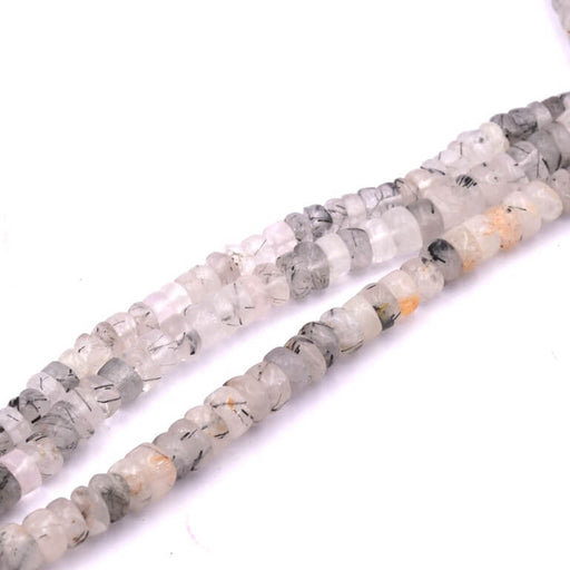 Achat Heishi perle rondelle Quartz Rutile 5-6x2-4mm (1 Fil-32cm)