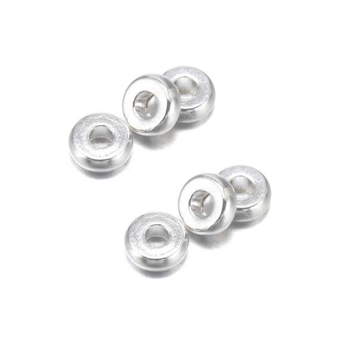 Heishi Bead Separatoren Edelstahl Silber 6x2mm Loch: 1.8mm (10)