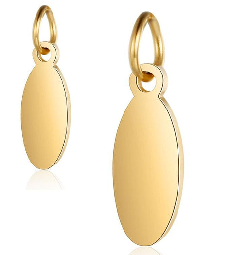 Kaufen Sie Perlen in der Schweiz Charm-Anhänger Oval Edelstahl poliert 10x5mm OR (1)