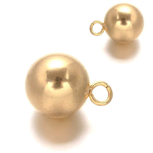 Kaufen Sie Perlen in der Schweiz Runde Pendelkugel Edelstahl Gold 6mm (1)