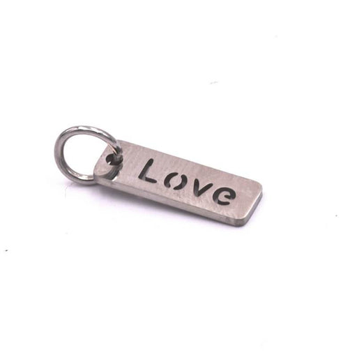 Charm-Anhänger Love Edelstahl Rechteck - 17x6mm (1)