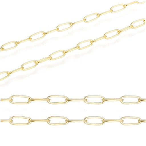 Chaine en Acier Inoxydable doré Or Maille fine Trombone 5x2mm (50cm)