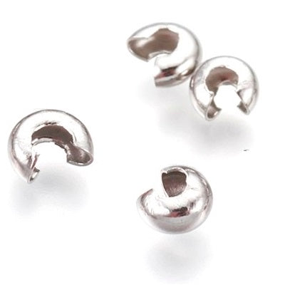 Caches Perles à Ecraser en Acier Inoxydable 5mm (5)