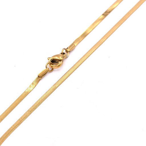 Kette Halskette Schlange Edelstahl Gold 45cm - 2mm (1)