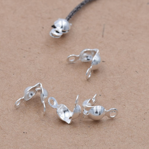 Kaufen Sie Perlen in der Schweiz Knotenabdeckungen Edelstahl Silber - 4x3.5mm (4)
