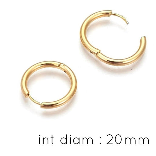 Achat Boucles d&#39;Oreilles Créole Huggie en Acier Doré - 24x2mm (2)