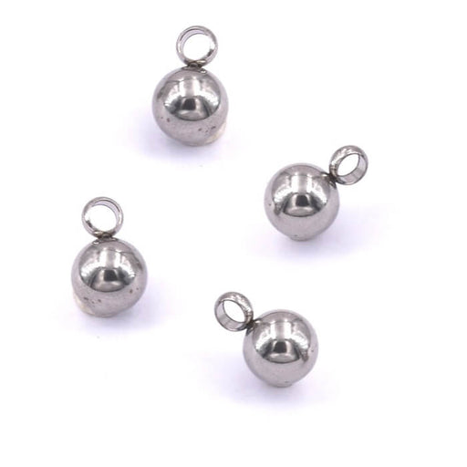 Achat Pendentif Rond Boule Acier Inoxydable 5mm - Trou : 1.8mm (4)