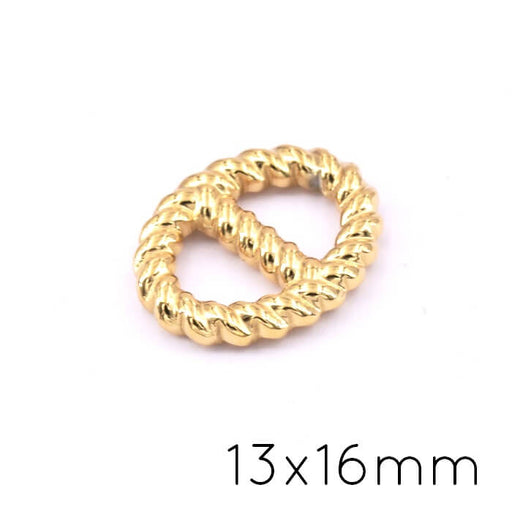 Twisted Marine Link Verbinder Goldener Edelstahl - 13x16mm (1)