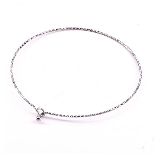 Achat Bracelet jonc fin strié en acier inoxydable - 60mmx1mm (1)