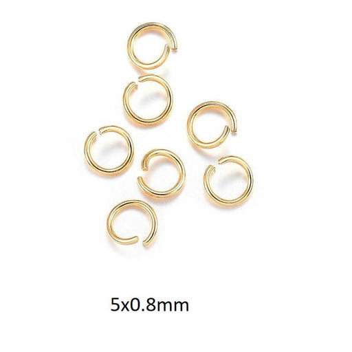 Kaufen Sie Perlen in der Schweiz Biegeringe Gold Edelstahl 5x0.8mm (40)