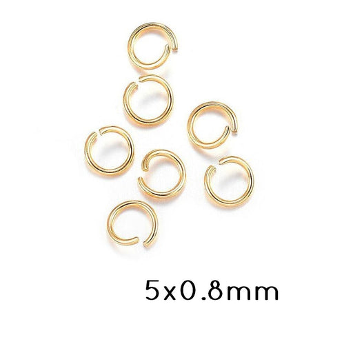 Kaufen Sie Perlen in der Schweiz Biegeringe Langlebig Gold Edelstahl 5x0.8mm (10)