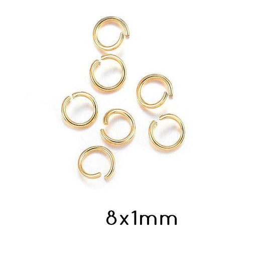 Kaufen Sie Perlen in der Schweiz Biegeringe Long Lasting Gold Edelstahl 8x1mm (5)