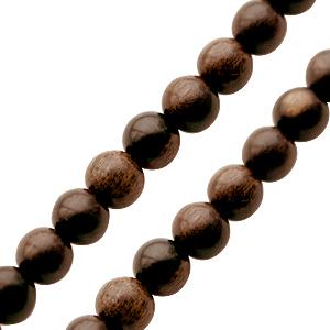 Perles rondes en bois d'ébene tigré sur fil 8mm (1)