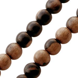 Achat Perles rondes en bois d&#39;ébene tigré sur fil 10mm (1)