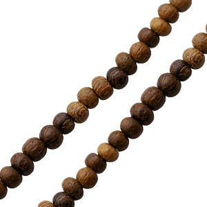 Perle ronde bois de robles sur fil 2-3mm (1)