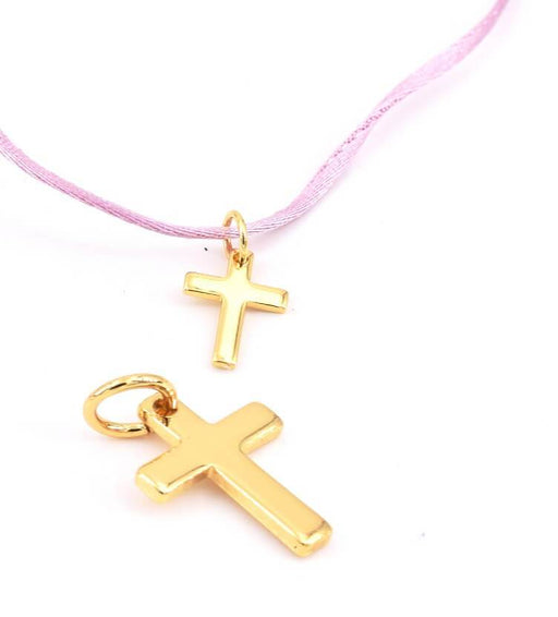 Achat Pendentif Charm Croix métal doré 13mm (1)