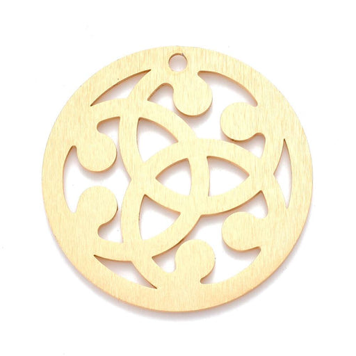 Achat Pendentif Rond Arabesque Aluminium Doré 5cm (1)