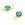 Perlen Einzelhandel Charm Runder kleiner Anhänger Grüner Onyx Set Sterling Silber blitzvergoldet 8x5mm (2)