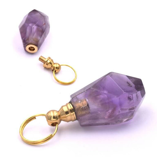 Kaufen Sie Perlen in der Schweiz Parfümflaschenanhänger in Amethyst 26-30x13-16mm (1)