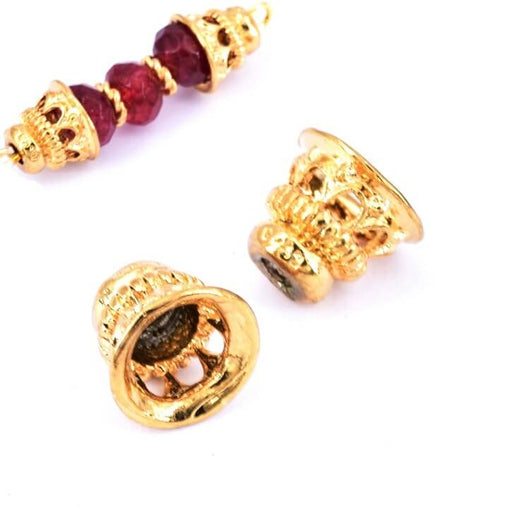 Achat Perle embout cone ajouré perlé laiton doré qualité 7x8mm (2)