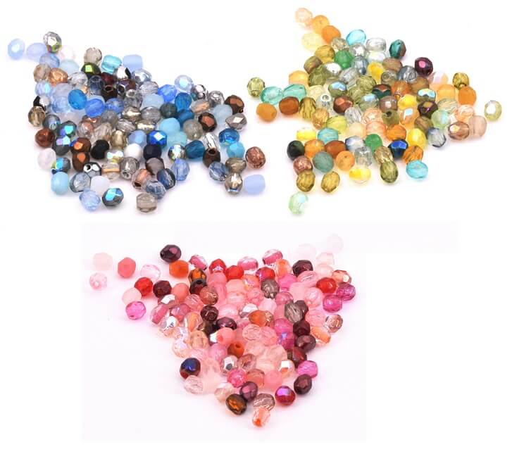 Perles Facettes de Bohème Mix teintes bleutées 3mm (4g)