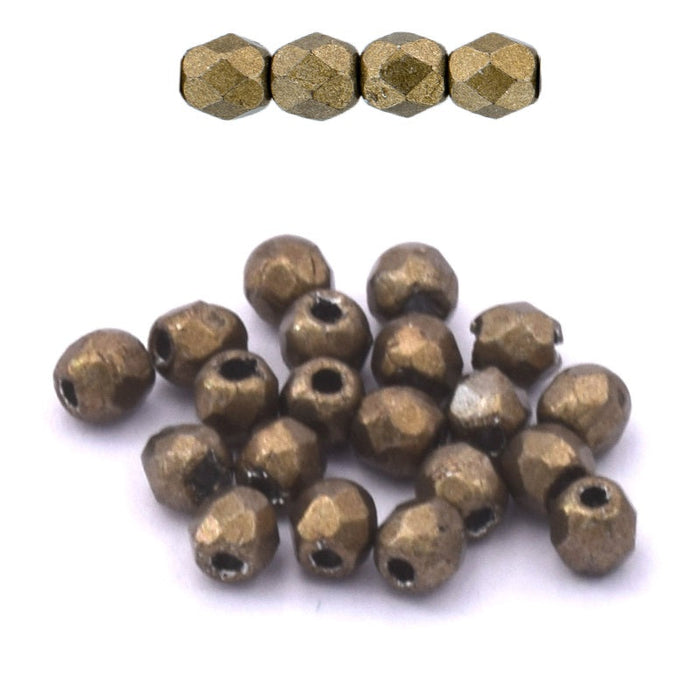 Perle facette de Bohème Saturated Metallic Emperador 2mm (30)
