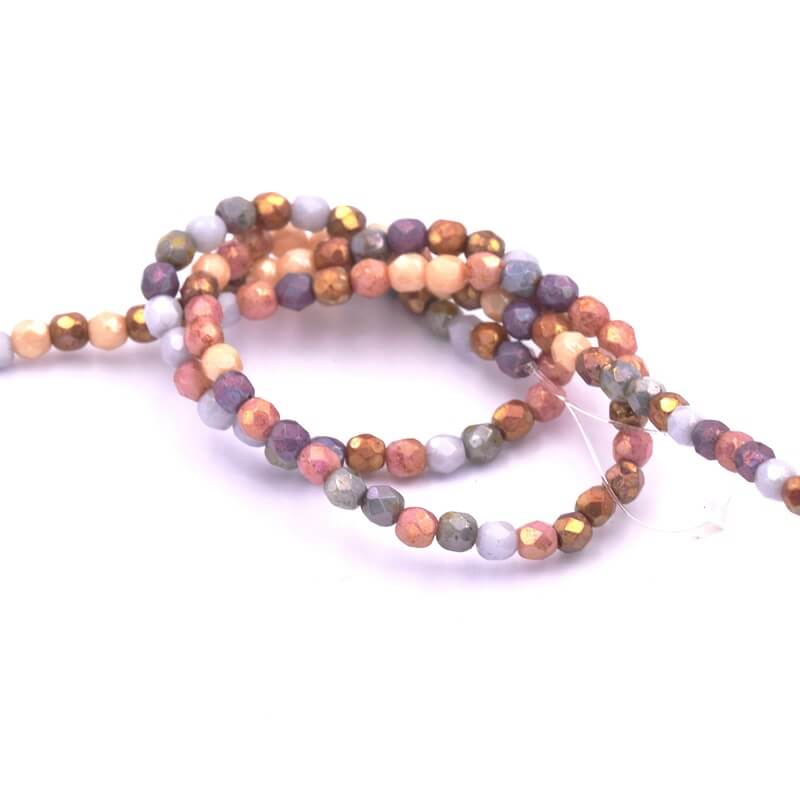 100 Perles Facettes Bohème 4mm Rose Opaque Lustré - Marque Preciosa, Fabrication Française, Livraison Gratuite