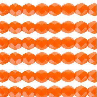Perles Facettes de Bohème Opaque Orange 4mm (100)