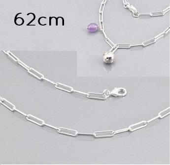 Kaufen Sie Perlen in der Schweiz Halskette paper clip Kette versilbert Qualität 12x4mm, 62cm (1)
