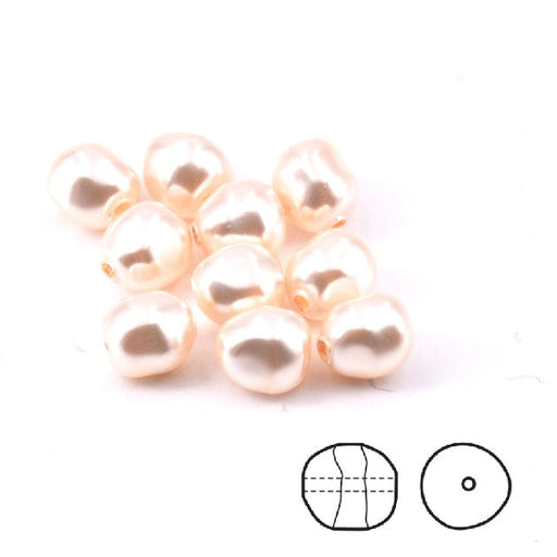Perles Nacre Baroque 5840 Creamrose Pearl 6mm (10)