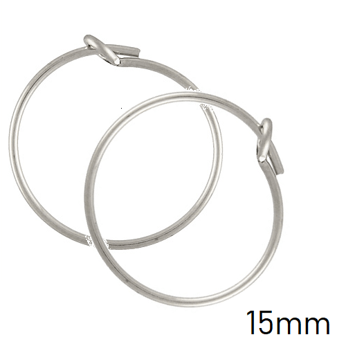 Créoles boucles d'oreilles à perler argent 925 - 0.7x15mm (2)