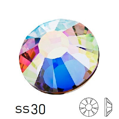 Strass à coller Preciosa Crystal AB ss30-6.35mm (12)