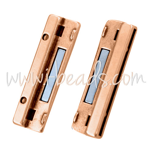 Fermoir magnétique plat doré or fin qualité rose 17x43mm (1)