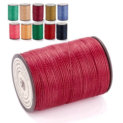 Achat Cordon Polyester Torsadé Ciré Brésilien Rouge Brique - vin 0.8mm - Bobine de 50m (1)