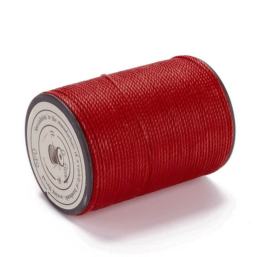 Achat Cordon Polyester Torsadé Ciré Brésilien Rouge 0.8mm - Bobine de 50m (1)