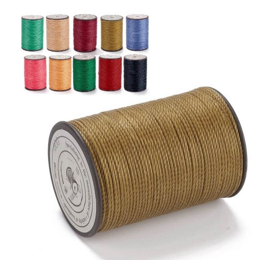 Achat Cordon Polyester Torsadé Ciré Brésilien Beige Caramel 0.8mm - Bobine de 50m (1)