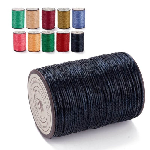 Achat Cordon Polyester Torsadé Ciré Brésilien Bleu Encre 0.8mm - Bobine de 50m (1)