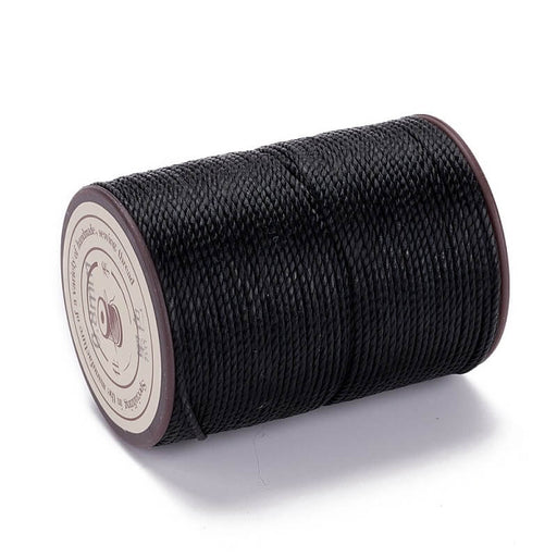 Achat Cordon Polyester Torsadé Ciré Brésilien Noir 0.8mm - Bobine de 50m (1)