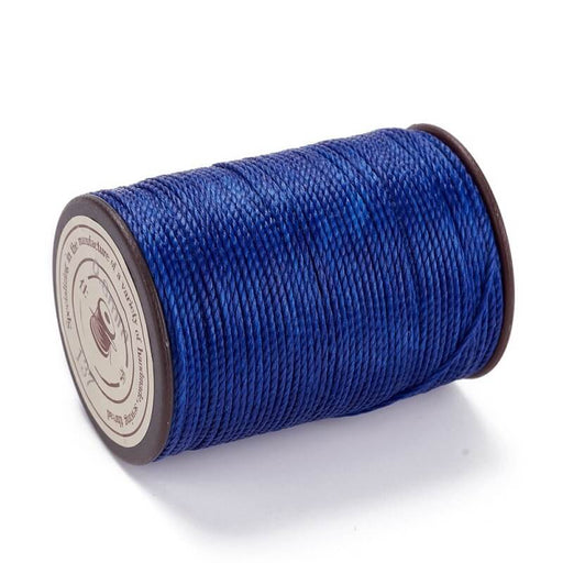 Achat Cordon Polyester Torsadé Ciré Brésilien Bleu de Prusse 0.8mm - 50m (1)