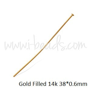 Achat 5 clous tête plate Gold Filled 14k 38mm-0,6mm - 22 gauge (5)