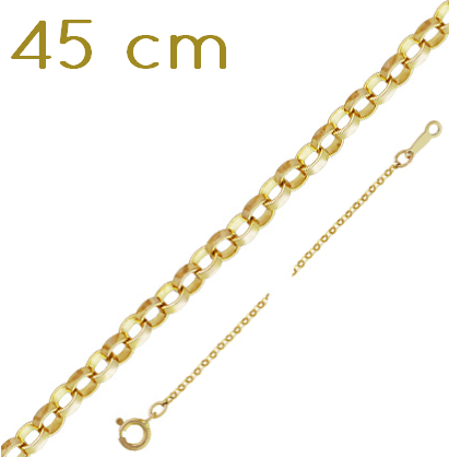 Achat Chaine Rolo Yellow Gold filled - 0,35x1,2x1,2mm Avec Fermoir 45 cm (1)