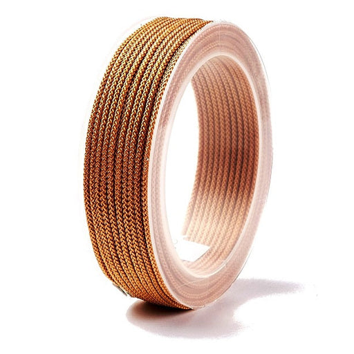 Kaufen Sie Perlen in der Schweiz Geflochtene seidige Nylonschnur Kamelbraun - 1.5 mm - 20m Spule (1)