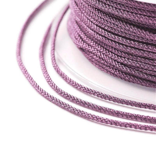 Cordon Nylon Soyeux Tressé Violet Parme 1mm - Bobine de 20m (1)