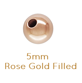 Runde Perlen Rose GOLD Filled 5mm - loch : 1.4mm (4)
